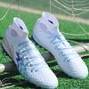 New LiNing TF Rubber Broken Studs Soft Ground Cushioning, Wear Resistant Soccer Shoes Men's White Blue YSTU021-17