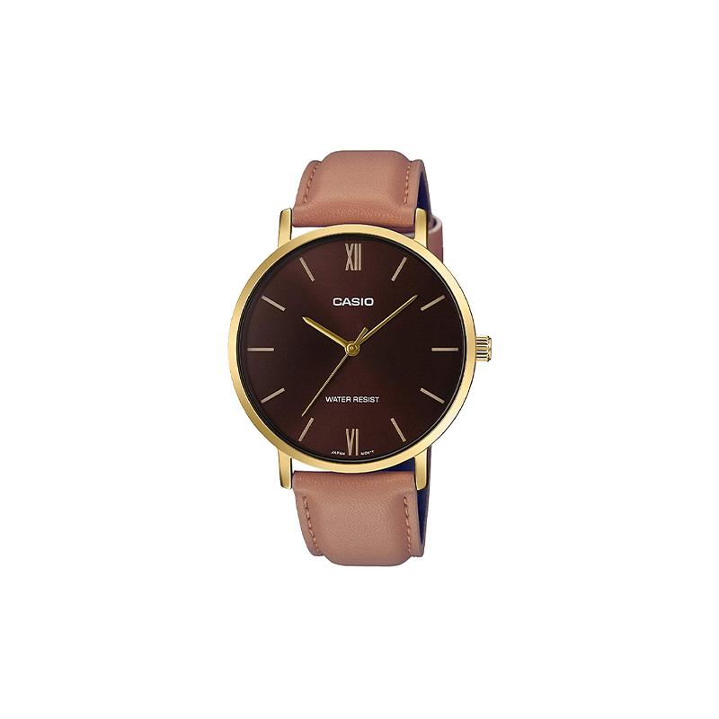 

Casio STANDARD series, fashionable, business trend, casual, versatile and simple, classic hands, quartz movement, leather strap, MTP-VT01GL-5B чёрный
