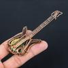 Natural Labradorite Gemstone Handmade Copper Wire Wrap Guitar Pendant 4.53 J8D72