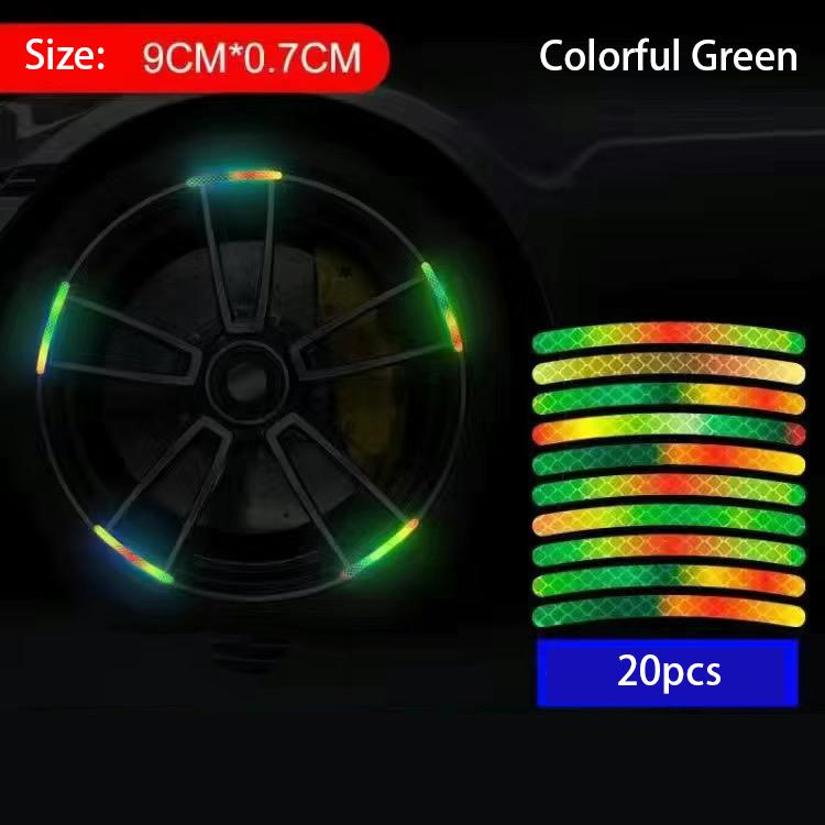 Car Motorcycle Bicycle Wheel Reflective Strip Colorful Hub Stickers Car Styling Decal Sticker Auto Moto Decor Decals Accessories