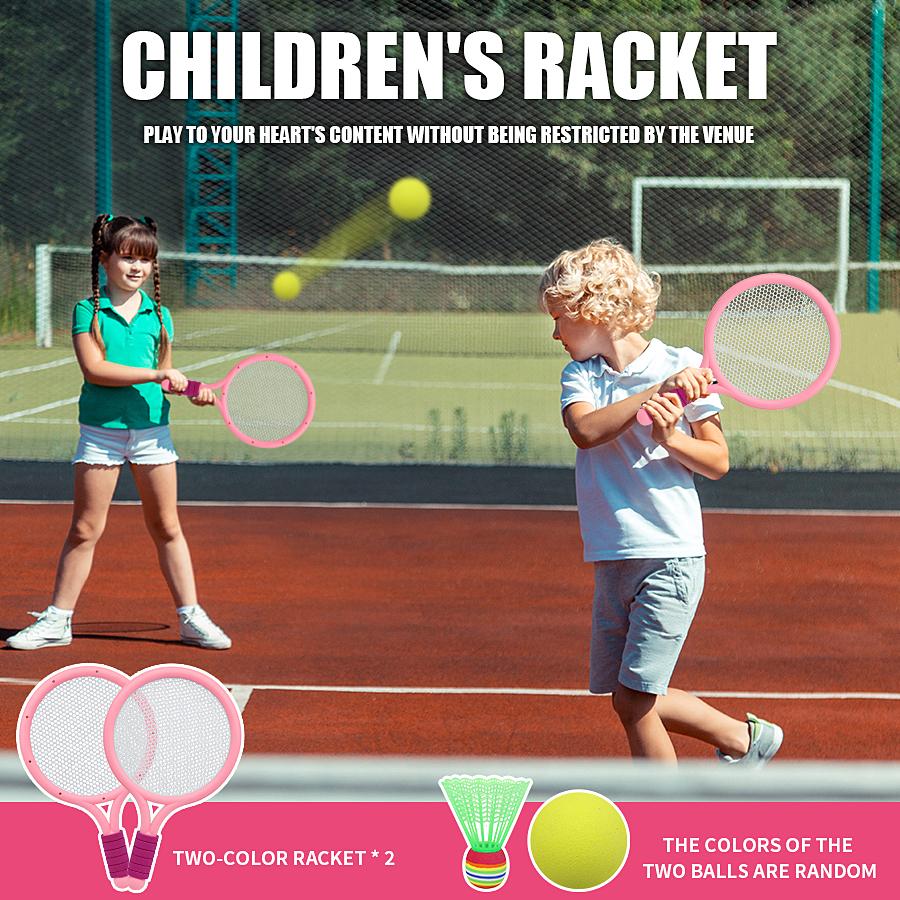 Kinder Sport Badminton Schlägerset, Indoor- und Outdoor-Freizeitsport interaktives Wettbewerbsspielzeug, zweifarbig optional