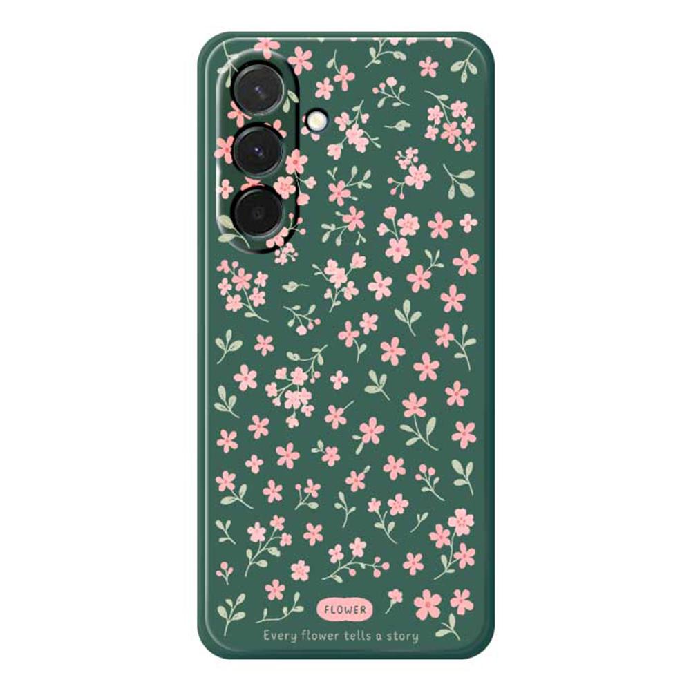 For Samsung Galaxy A36 5G Case Pink Small Flowers Pattern Printing Straight Edge TPU Phone Back Cover