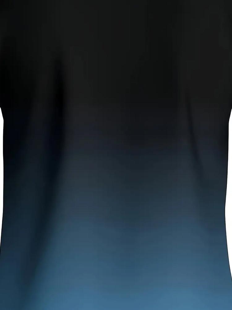Men's Casual Summer Graphic T-Shirt Retro Gradient Print Short Sleeve Loose Fit O-Neck Breathable Polyester