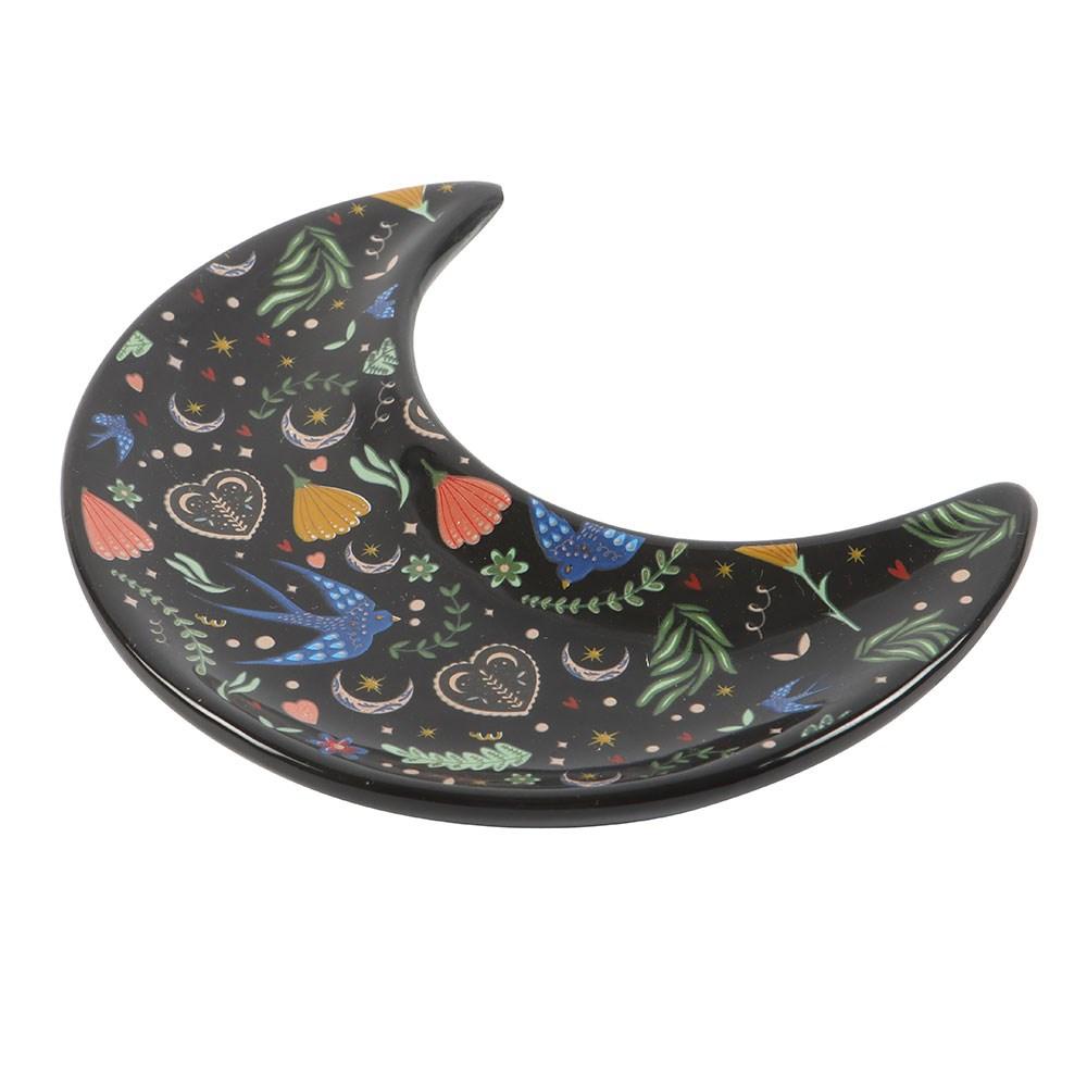 Something Different Midnight Bloom Crescent Moon Trinket Dish