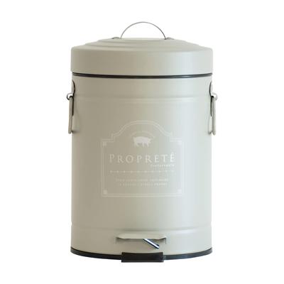 Ampoule Trash Can Dust Box Stylish 3 Liter Dining Bedroom Kitchen Toilet with Lid Pedal Type Gray Khaki Grayish Khaki Compact Choupre Supre S Size