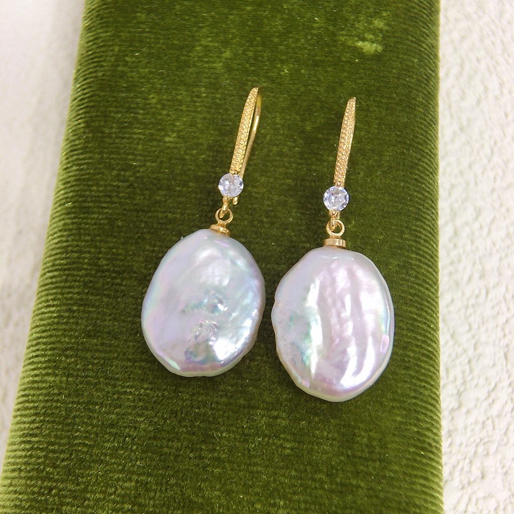 Real Freshwater Big Pearl Earrings For Women,classic Drop Earrings Birthday Gift