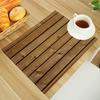 Wood Print Linen Dining Table Mats Alphabet Kitchen Placemat 30X40cm Coasters Pads Bowl Cup Mat
