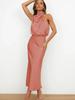 Luxury Satin Sleeveless Dress for Women - Elegant Evening Gown for  Spring/Summer Collection