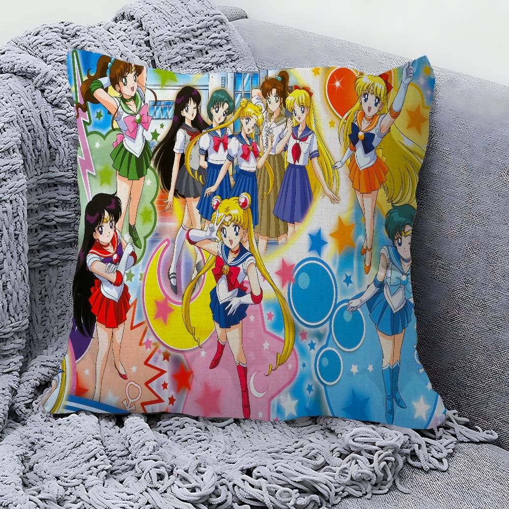 

SSailor Girl MMoon Cushion Cover Polyester Sofa Cushions Decorative Throw Pillows Home Decoration Pillowcover 30x30 cm