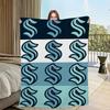 Seattle Kraken Ice Hockey Flannel Plush Blanket for Living Room Bedroom Office Travel Soft Warm Cozy Gift