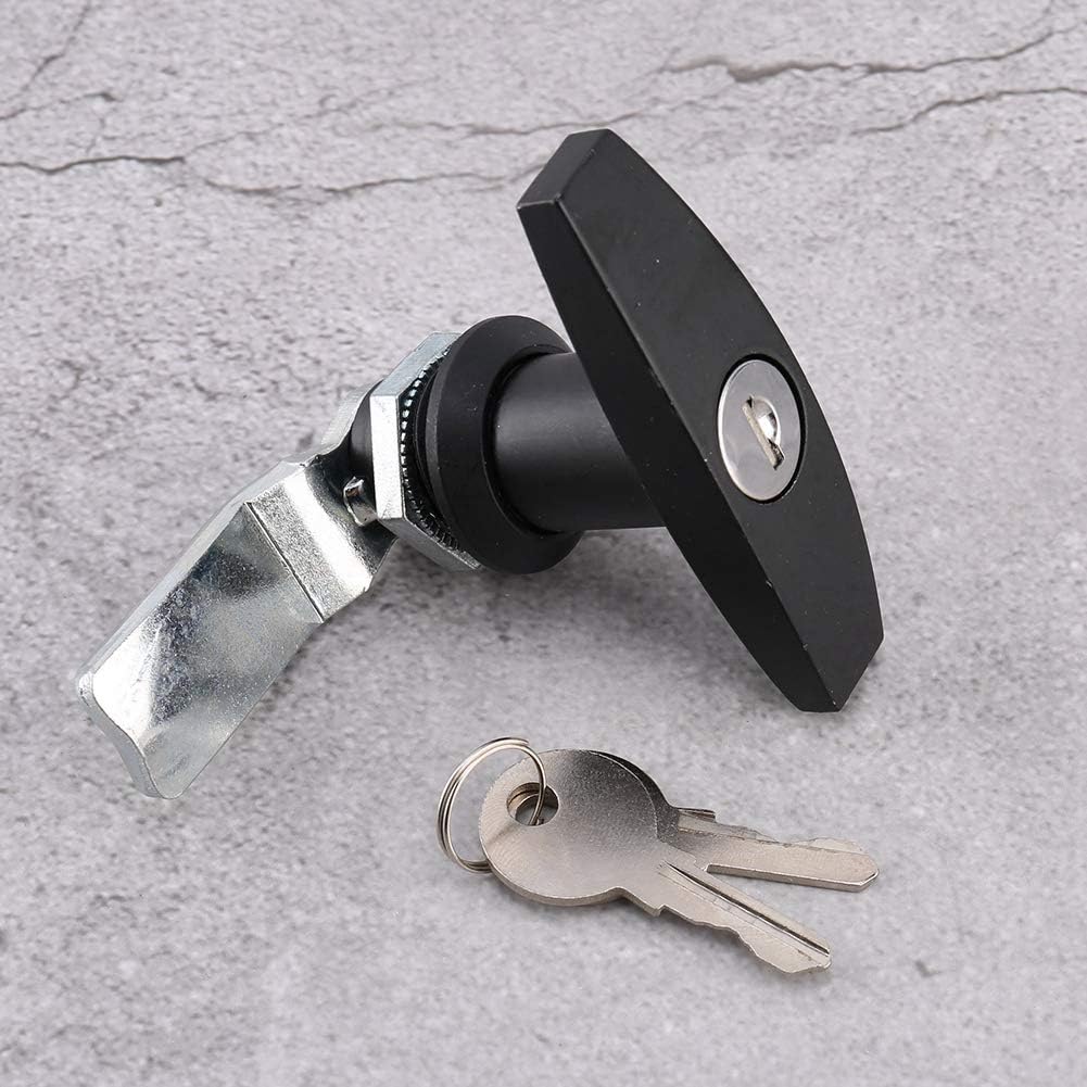T Handle Door Lock, Trailer Locking Latch, RV Garage Door Lock, Suitable for Trailers and RV Tops, Etc(Black)