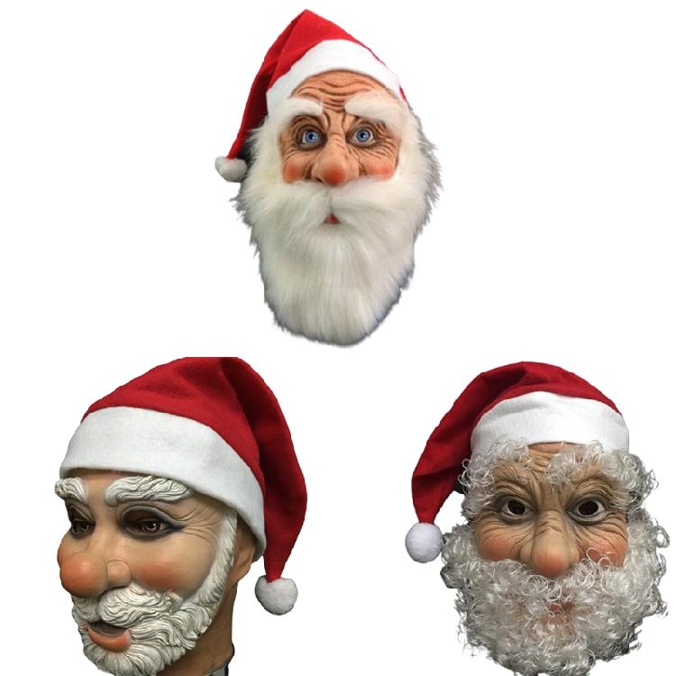 Maschera Barba Babbo Natale per le Feste di Natale Rossa Divertente Parrucca Maschera di Father Christmas per Festa di Natale Costumi Cosplay