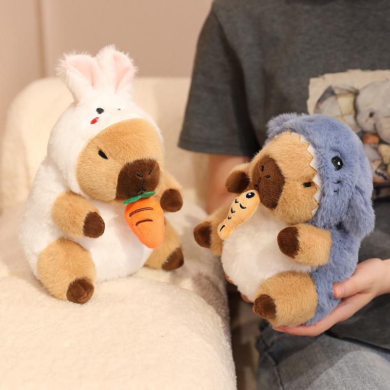 Kapybara s natahovacím nosním hlenem Plyšové hračky Roztomilá kapybara Cosplay Včela Šváb Žralok Prase Králík Měkká plyšová panenka Dárky