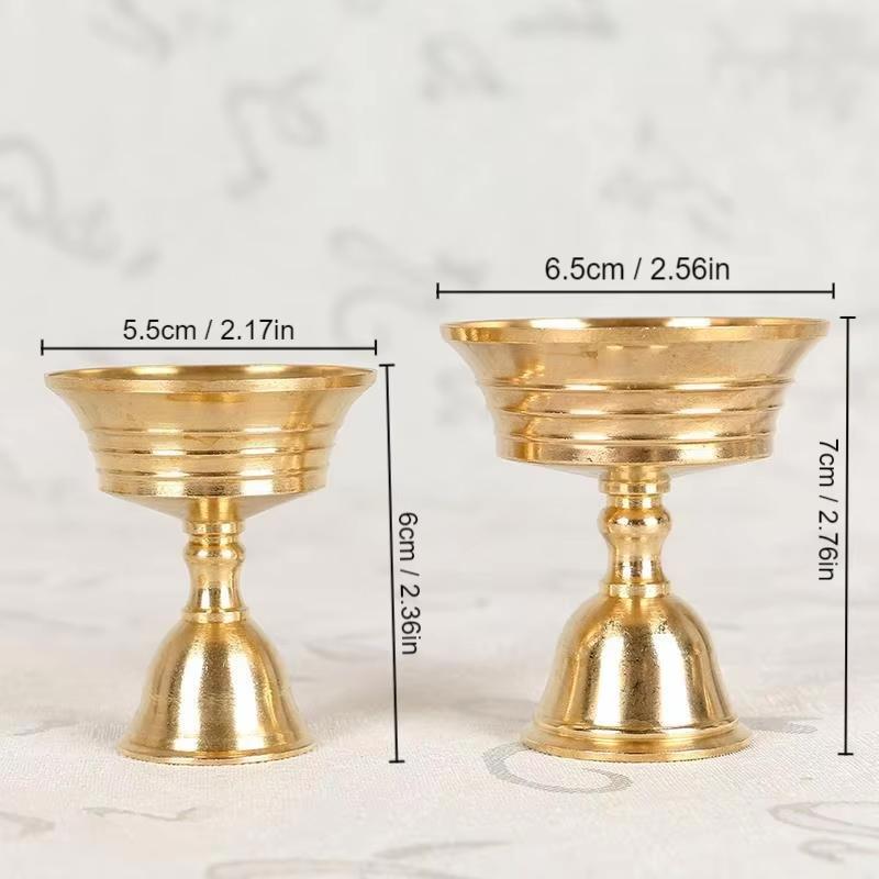 5.5/6.5cm Craft Candle Holders Copper Butter Lamp Holder Long Lamp Candlestick Candle Copper Alloy Festival Ornament Home Deco