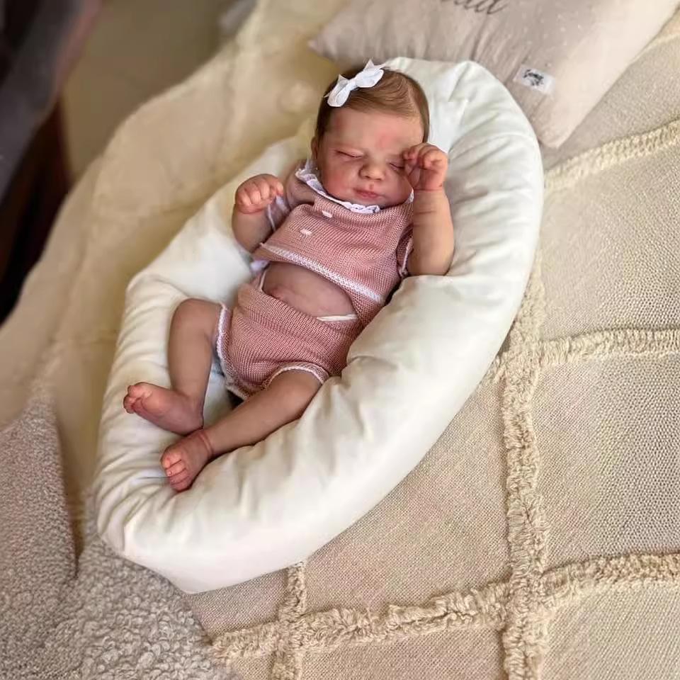 19 Reborn Baby Simulation Doll - Newborn Style, One Piece Full Silicone