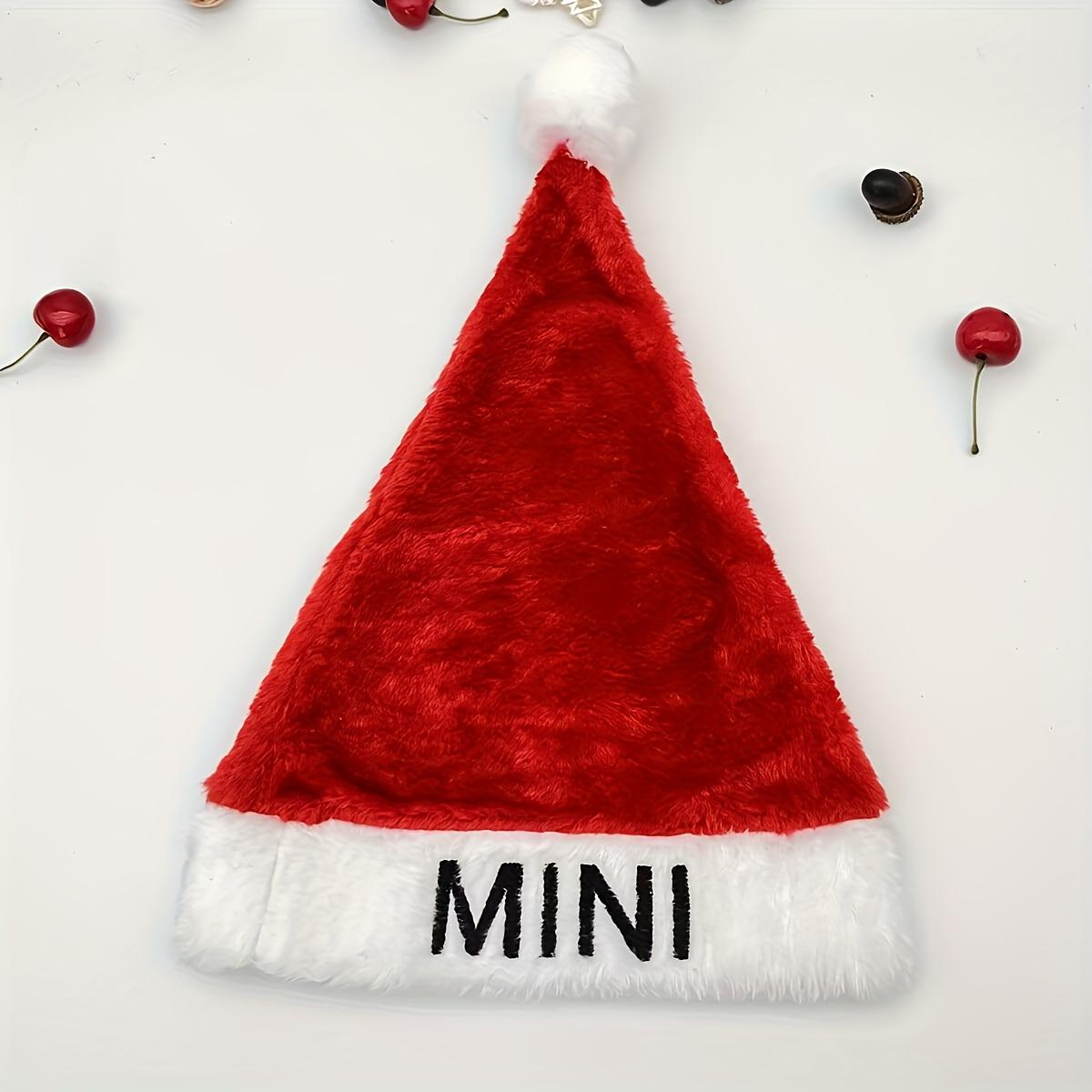 

3/1pcs handmade, polyester, Christmas letter embroidery plush Christmas hat, suitable for Christmas festival atmosphere pairing 28x40cm