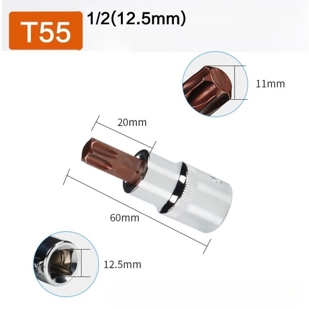 Torx Screwdriver Bit 1/2inch Socket Bits Adapter T20 T25 T30 T40 T45 T50 T55 T60 T70 Torx Socket Adapter For Ratchet Wrenches