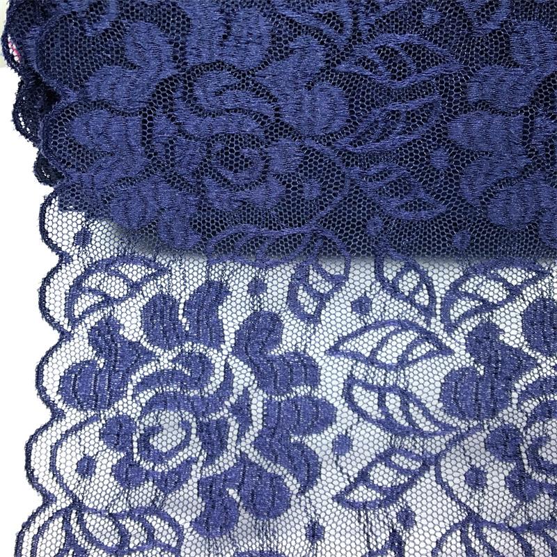 (2 Colors) 18.5cm wide Floral Elastic Stretchy Mesh Lace Fabric for Lingerie, Bra, Underwear, Garment, Sewing & Crafting