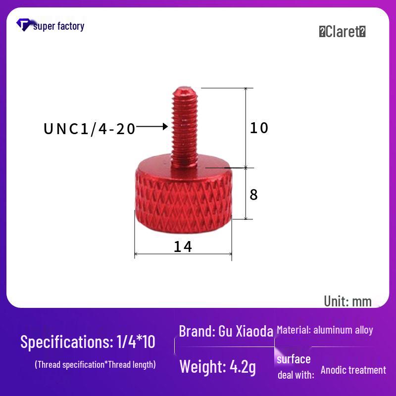 Knurled Aluminum Alloy Hand-Tightening Knob - M3M4M5M6M8 Sizes.