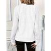 Høst og Vinter Dame Strikket Ribbestrikket Ensfarget Stoff Glidelås Langermet Dame T-skjorte