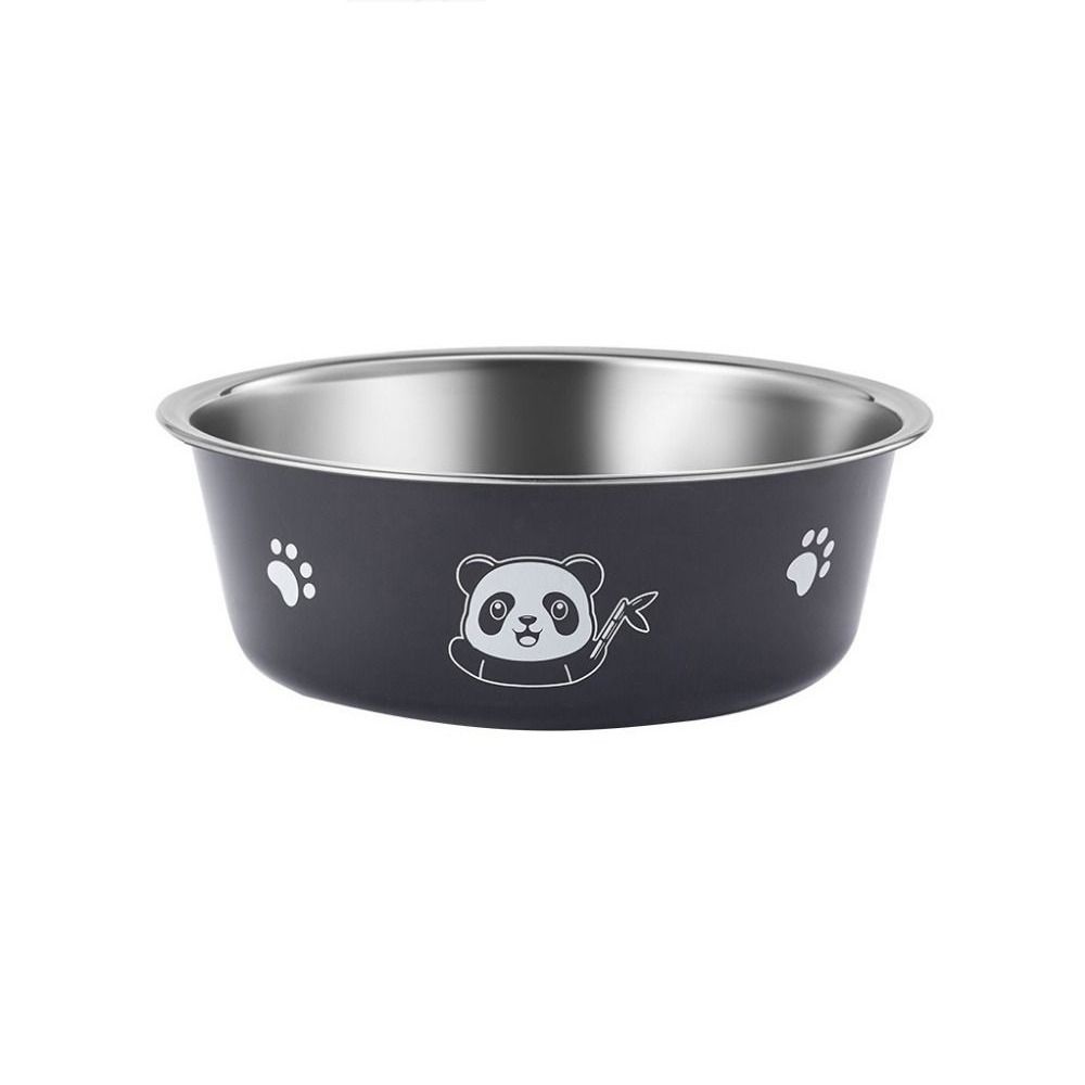 Non-slip Stainless Steel Dog Bowl Cartoon Pet Food Drinking Tray Dogs Food Water Feeder  Indoor