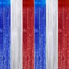 Independence Day Rain Curtain Red White Blue Ribbon Fringed Birthday Party Background Wall Decorative Rain Silk