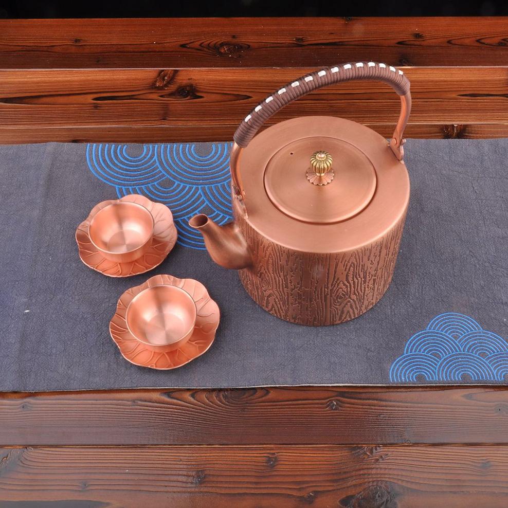 2L, Pure Copper Tea Kettle, Handmade Red Copper Pot, Large Capacity Uncoated Copper Teapot, Vintage Boiling Kettle, Home Tea Set