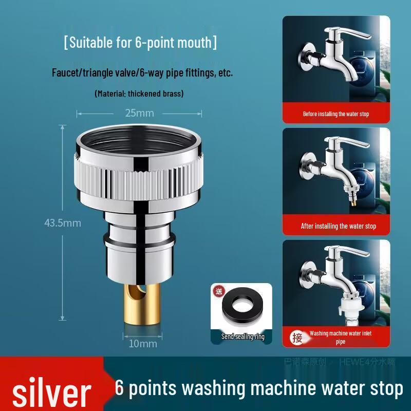 Adaptor robinet mașină de spălat din cupru – Convertor 4/6 puncte și accesoriu țeavă de admisie