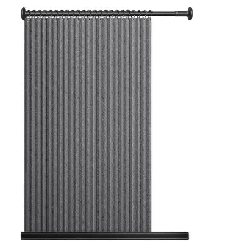 Magnetic No-Drill Waterproof Folding Shower Curtain Set for Bathroom Wet/Dry Separation
