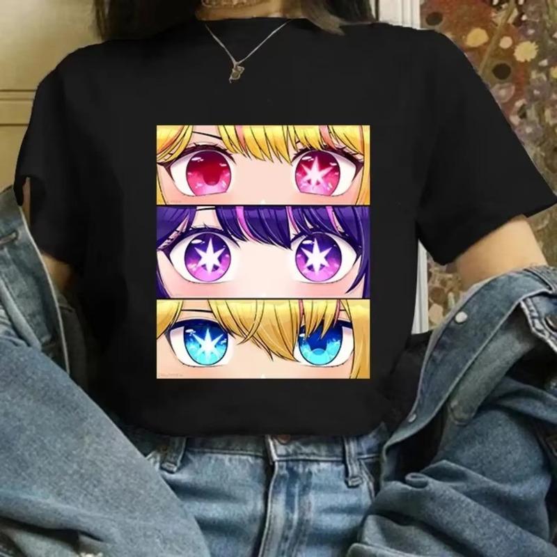 Linda Camiseta Con Estampado Oshi-no-ko Para Mujer, Unisex, S разноцветный