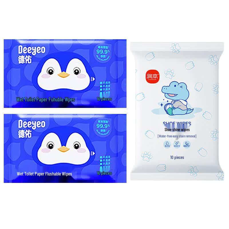 DeYou Wet Toilet Wipes & Shoe Wipes Combo