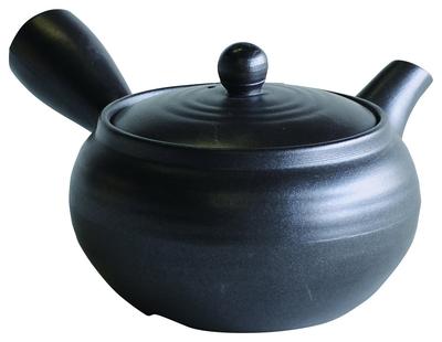 Maruyoshi Pottery Banko Ware Flat Teapot No. 2 (Bottom Mesh) Lava B7441