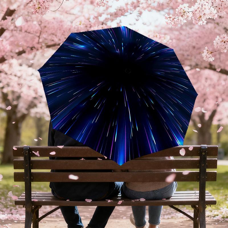 1PC space travel Umbrella-8-Rib Reinforced, Automatic Open, Lightweight & Durable, Cute Fashion Accessory for Outdoor, Beach or Casual Use, Beach Umbr