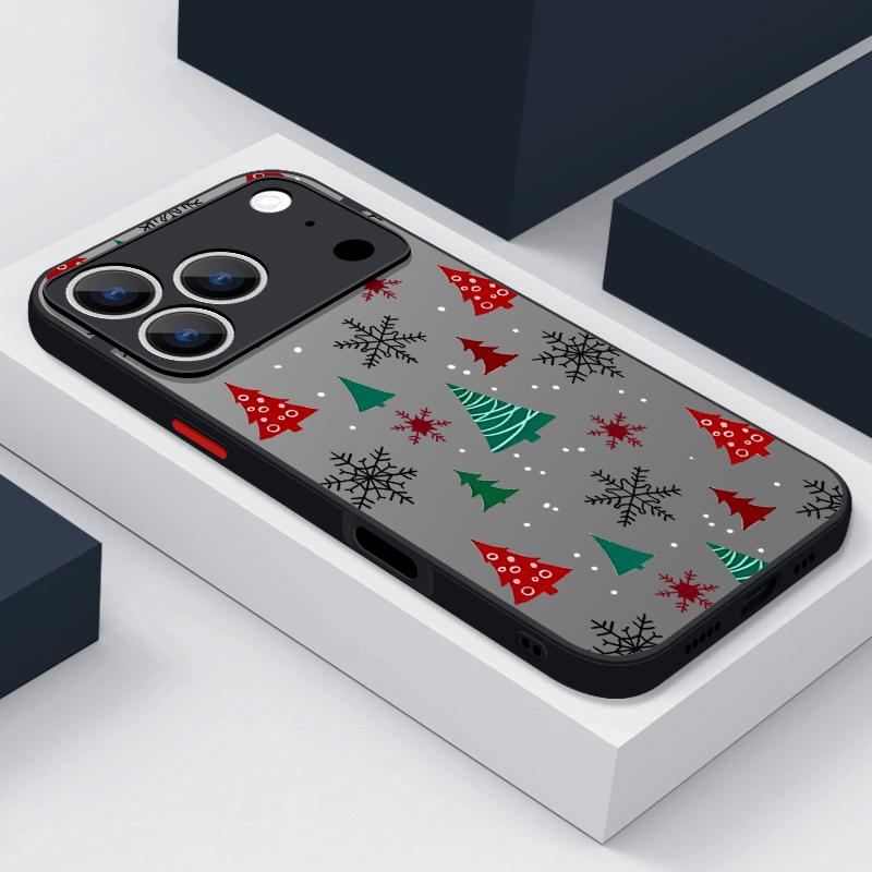 For iPhone 16 Pro Max Case Christmas Gifts Pattern Hybrid TPU PC Cover For iPhone17 Pro Max Funda For iPhone 13 15 14 12 11 17 Air