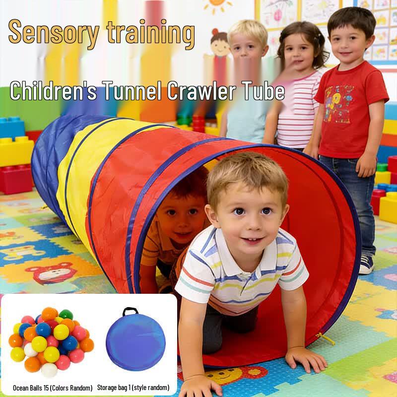 Kids Sensory Rainbow Play Tunnel Set