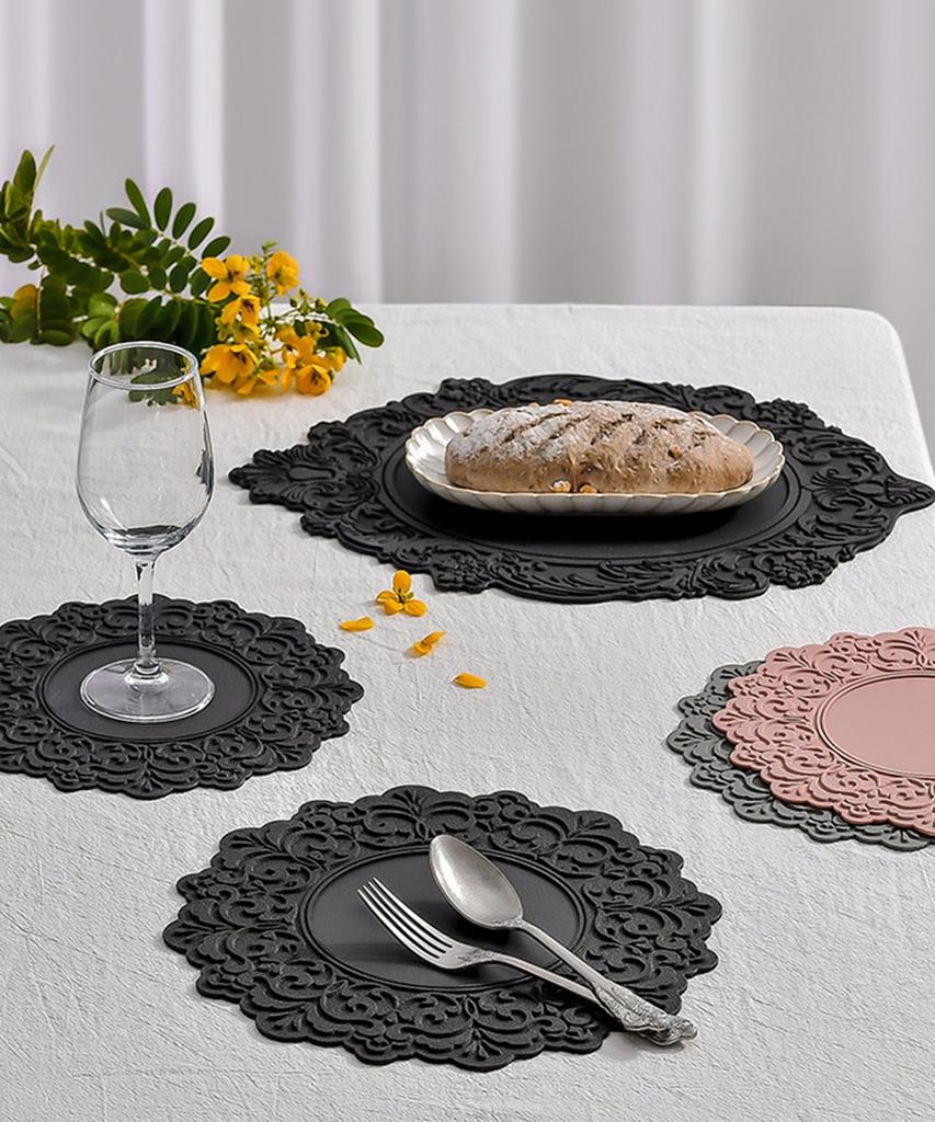 [30 X 30cm] Stylish Coaster, Trivet, Cute Lace Pattern, Korean Style, Interior Decor, Cup, Small Items, Vase, Sundries, Gift, Cafe, Cute Lace Pattern