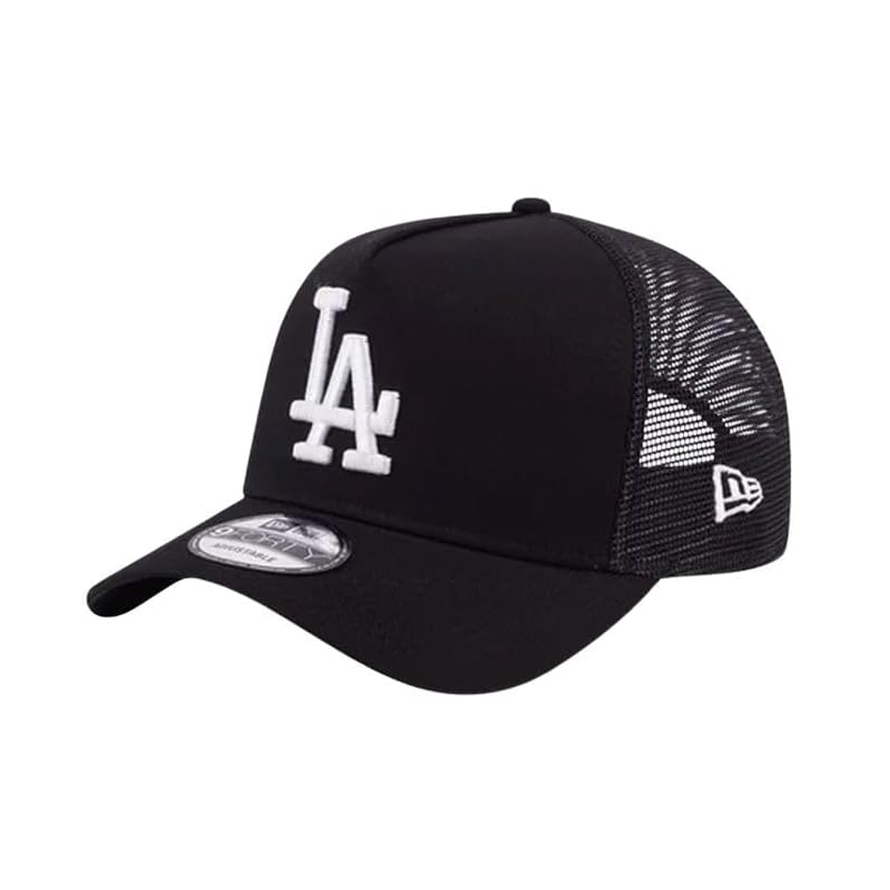 

[New Era] cap dodgers LA NY yankees ladies MLB snapback 9FORTY men s 940A-Frame Trucker hat adjustable Plain color brand street black black [product]