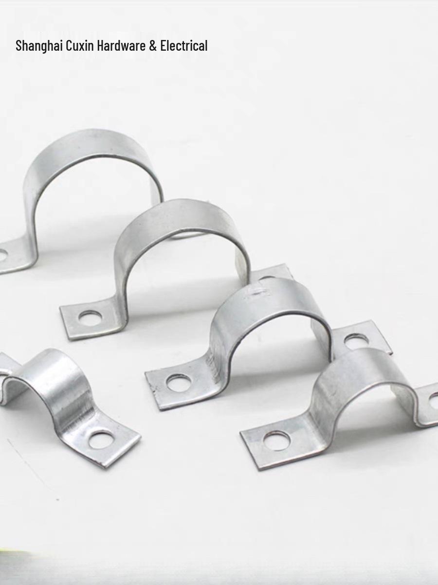 Оцинкованный седельный хомут для водопроводных труб - Утолщенный, Настраиваемое настенное крепление.