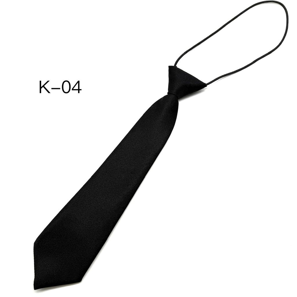 Direktverkauf Schwarz Kostenlose Kinderkrawatte, Einfarbiges Gummiband Köper Feinkörnige Krawatte