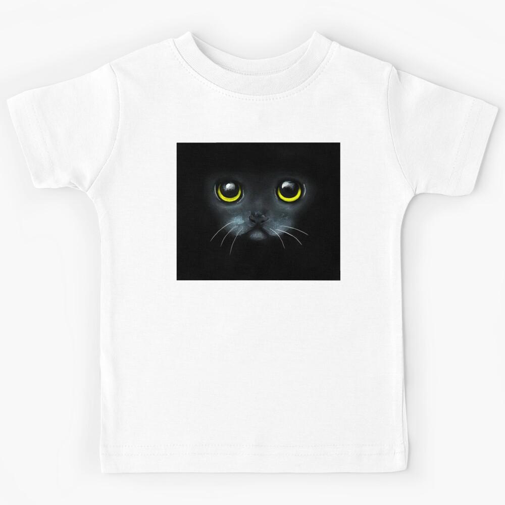 Black cat acrylic painting Kids T-Shirt 100