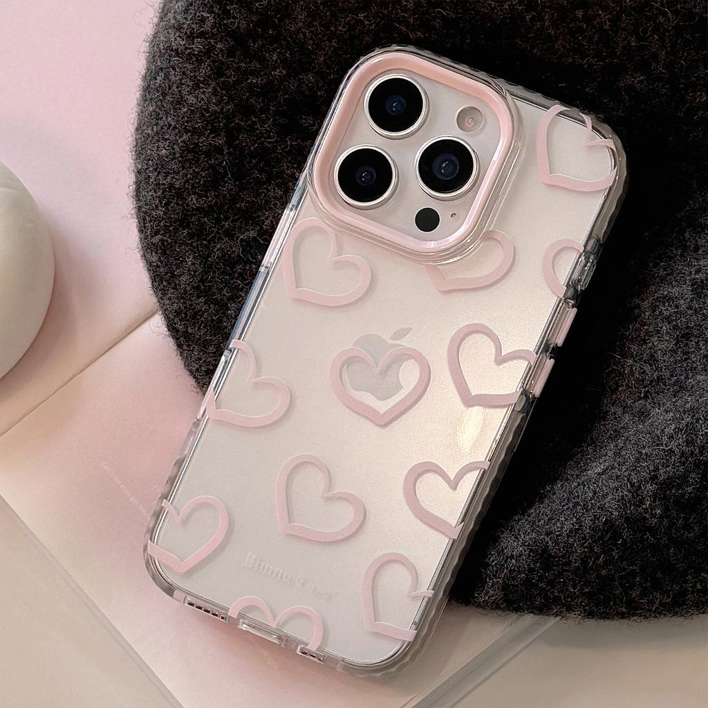 Gray Pink Graffiti Love IPhone 15 Apple 16 Promax Mobile Phone Case Suitable for 14 Personality 13 Transparent 11 Magnetic Suction
