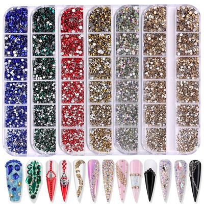 Hot-Selling 3600 Flat-Bottomed Diamonds Ss4-Ss12 Multi-Size Mixed Nail Drill Diy Decorative Nail Sticker Drill