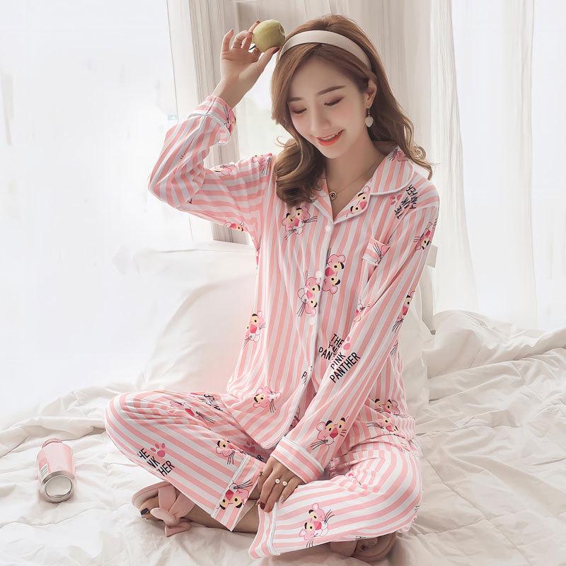 Damen Übergröße Langarm Pyjama Set - Frühling, Sommer, Herbst Homewear