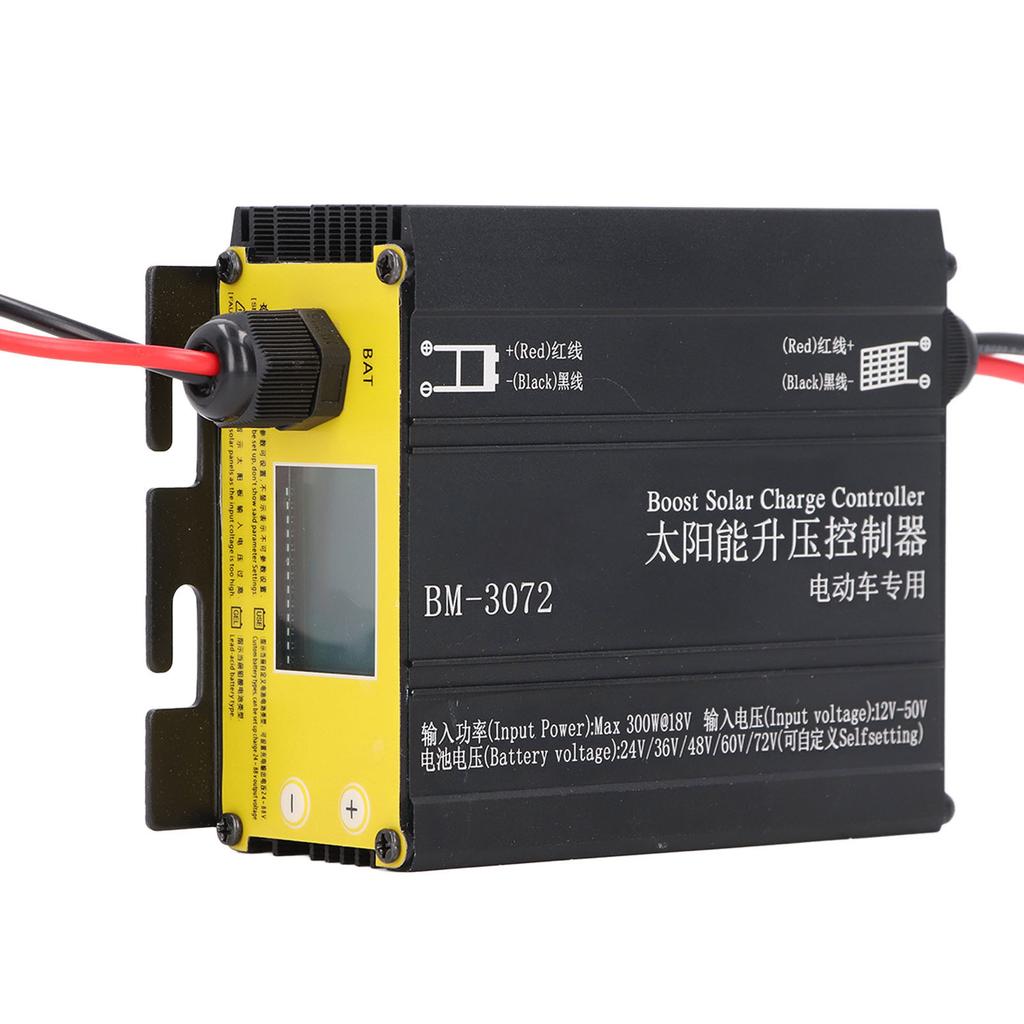 Boost MPPT Solar Charge Controller 16A 12V 50V 300W for 24V 36V 48V 60V 72V Acid LiFe PO4 Gel Flooded Batteries