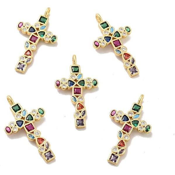 Ipotkitt 5Pcs Heart with Star Brass Micro Pave Cubic Zirconia Diffuser Locket Charm Pendants Openable Ornaments for DIY Making - 19.5x22.5mm