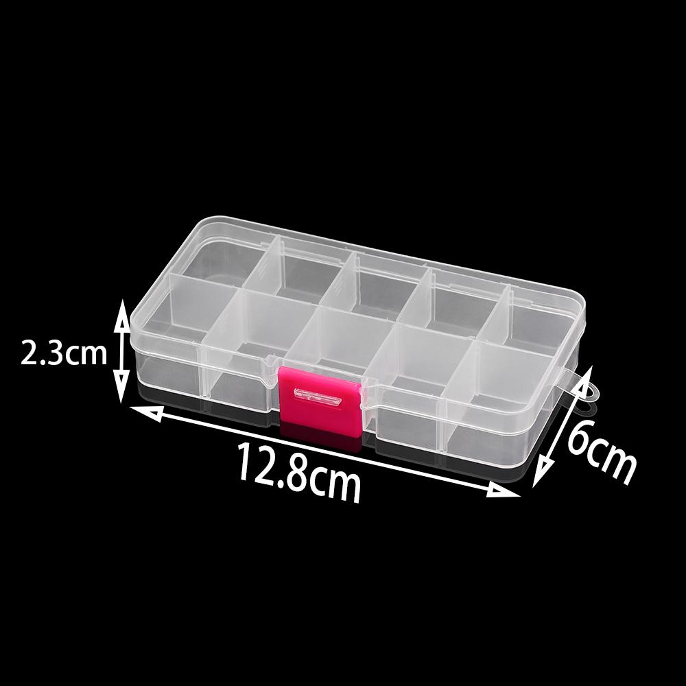 Plastic Rectangle Slot Adjustable Jewelry Necklace Transparent Storage Box Case Holder Craft Organizer Beads Jewelry Container