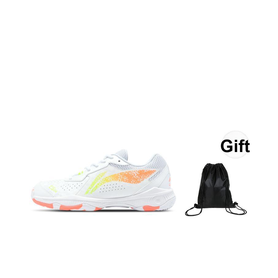 Li Ning Rocket Cloud Series Fashion Comfortable Versatile Durable Breathable Lightweight Low-Top Badminton Shoes Unisex Sneaker White Orange AYTS061-7