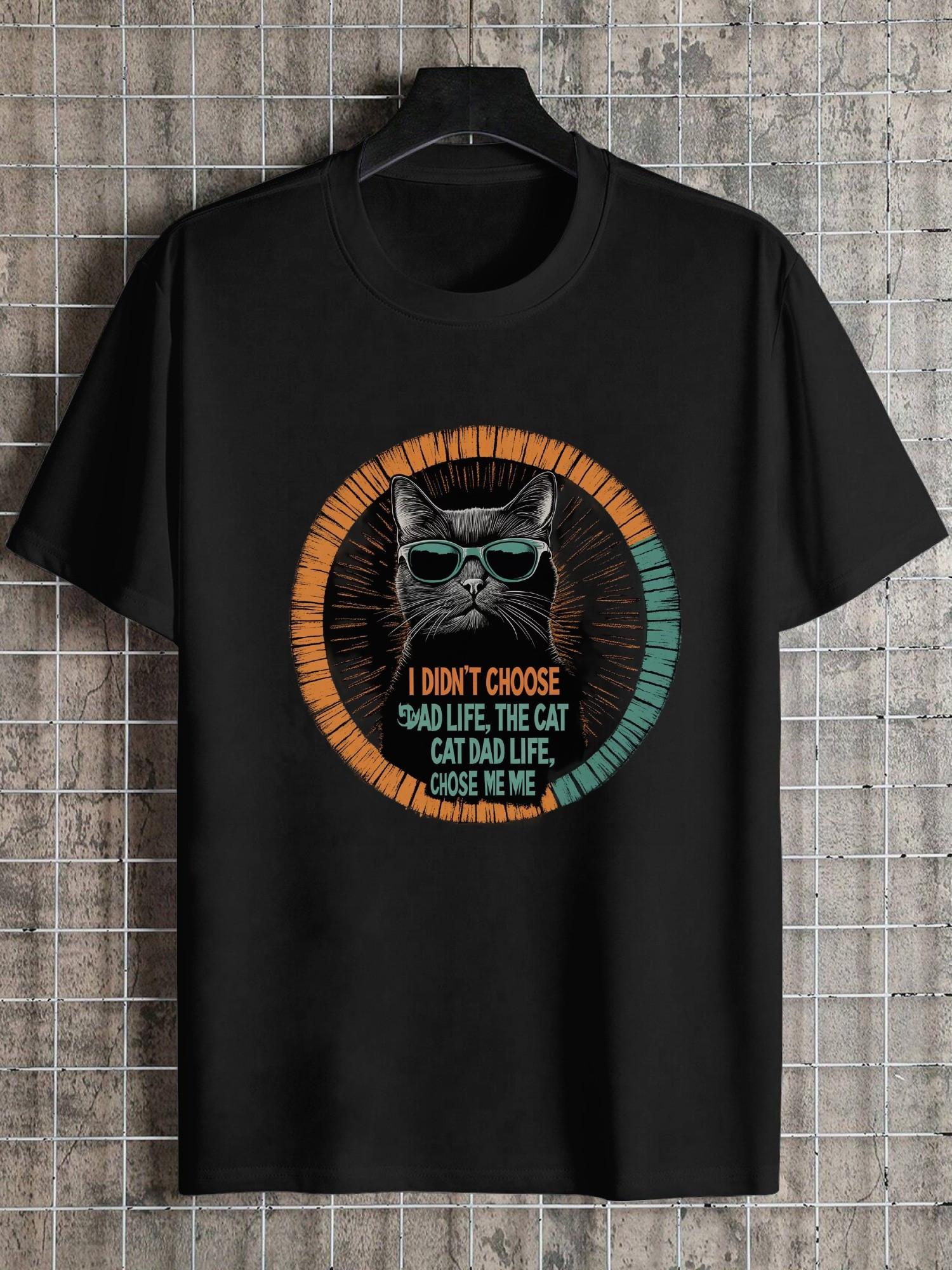1pc Cat Dad Life Vintage Graphic T-shirt XXXXL