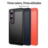 For Vivo V50 Lite 5G Back Cover MOFI Brushed Texture Carbon Fiber Soft TPU Case