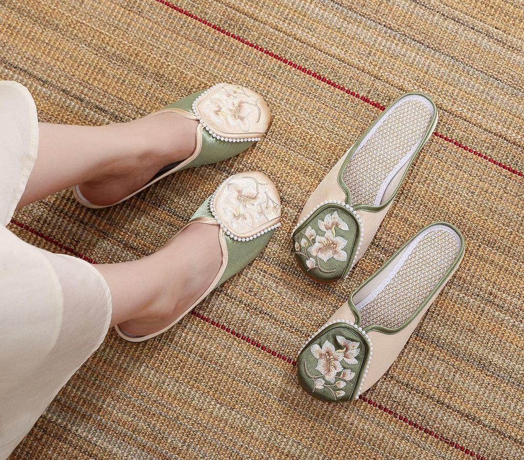 [Dairo] 2024 Sommer-Cheongsam-Hausschuhe für Damen im Ethno-Stil - Bequeme alte Peking-Stoffschuhe mit schlichtem, elegantem Design